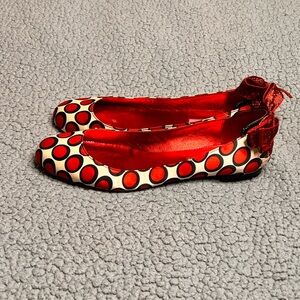 Betsey Johnson Red and Black Polka Dot Flats